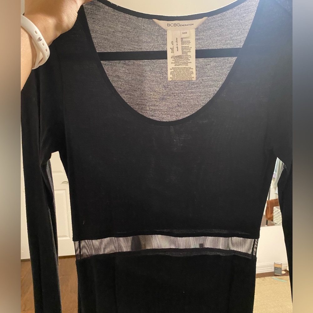 BCBGeneration maxi black dress with slit